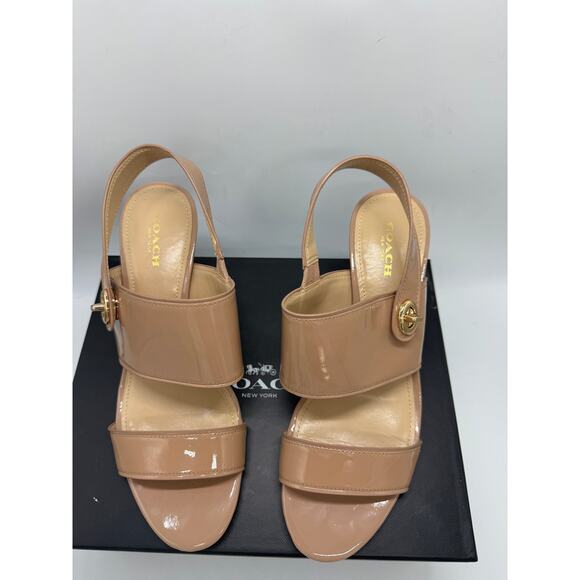 Womens Coach Marla Patent Slingback High Heels Size 8.5 - Picture 2 of 7